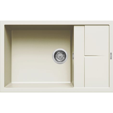 Lavello Elleci Incasso 1 vasca 78x50 Unico 310 Granitek Bianco Antico LGU31062