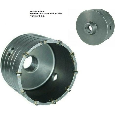 FRESA CAROTATRICE A TAZZA 70 MM PER MURO FRESE PIETRA CALCESTRUZZO CEMENTO
