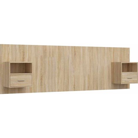 Maison Exclusive - Testiera Letto con Comodini in Legno Multistrato Rovere Sonoma (1/5)