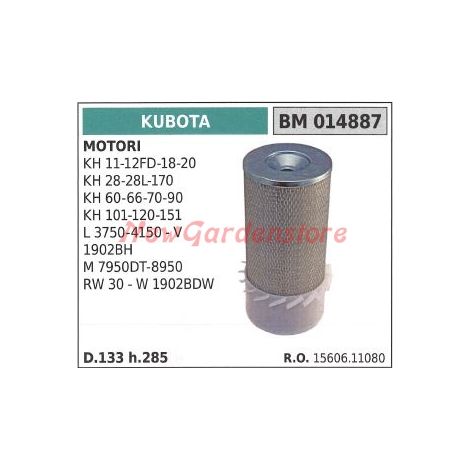 Filtro aria KUBOTA motore KH 11 12FD 18 20 28 28L 170 60 66 70 014887