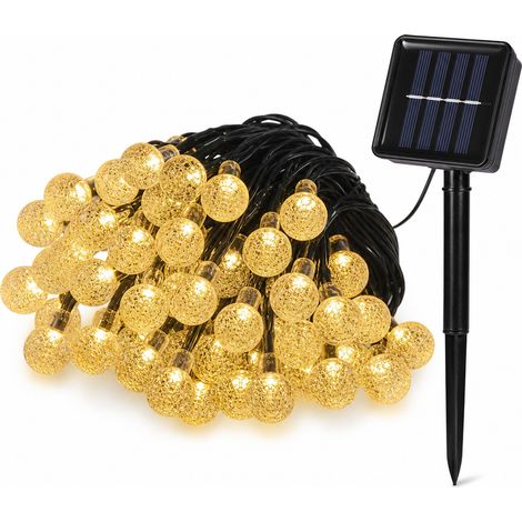 Guirlande Solaire LED Boules Bulles, Blanc Chaud, Étanche Extérieur Jardin, 100 Lumières, 8 Modes (1/5)