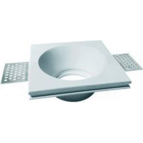 TrAdE Shop Traesio - Portafaretto In Gesso A Incasso Verniciabile Rotondo Supporto Faretto Gu10 Gs-22 - (1/3)