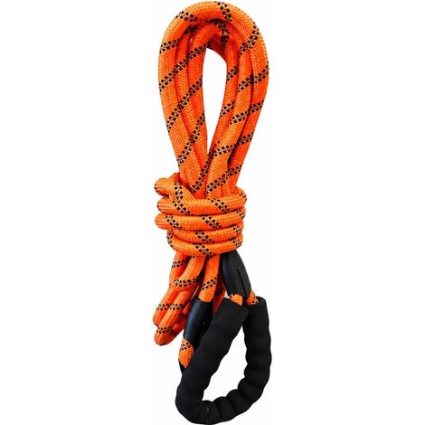 Longe réfléchissante orange nylon avec poignée et mousqueton 15 m (1/2)