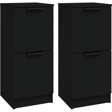 Sideboards 2 Stk. Schwarz 30x30x70 cm Holzwerkstoff vidaXL