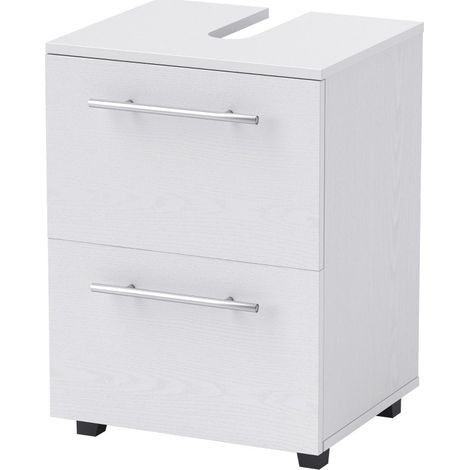 Mobile sottolavabo bagno con ritaglio a U, 41,5 x 35,5 x 59 cm, truciolato bianco HOMVRA (1/4)