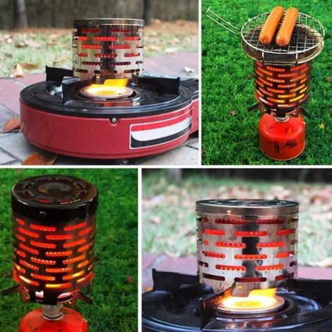 Réchaud De Camping - En Acier Inoxydable - Pour Chauffage De Tente Et Cuisson Extérieure - 11,5 X 14,5 Cm - 1 Pièce (1/4)