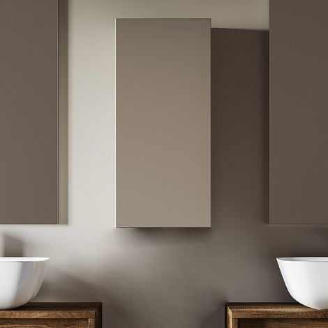 Pensile sospeso singolo CUBE con anta reversibile Tortora Opaco (1/3)