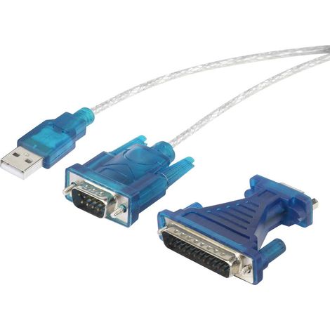Adaptateur USB 1.1 Renkforce - [1x SUB-D mâle 9 pôles, SUB-D mâle 25 pôles - 1x USB 1.1 type A mâle] - 40.00 cm - noir contacts dorés W742391 (1/2)
