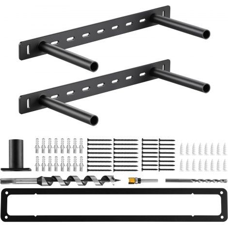 Support d'Étagère Flottante, 406,4x157,4x38,1 mm, Supports d'Étagères Murales Invisibles Robustes, Lot de 2, Capacité Charge 68 kg, avec Accessoires, Support Dissimulé pour Étagères Flottantes (1/3)