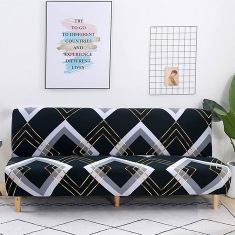 1 Housse de canapé, Extensible, Antidérapante pour canapé-lit sans accoudoirs, 2 à 3 places, Protection mobilier (1/5)