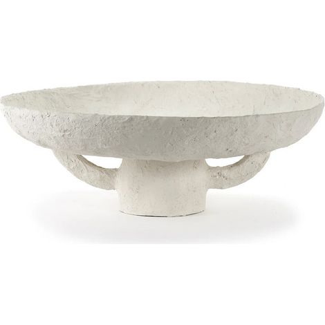 [NEUWERTIG] B-Ware Serax Schale Dekoschale Earth weiß Pappmaschee Nachhaltig 45 cm 16 cm (1/2)
