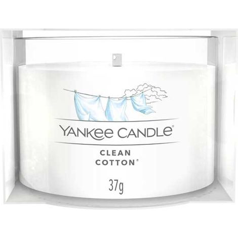 CANDELA PROFUMATA VOTIVE IN VETRO CLEAN COTTON