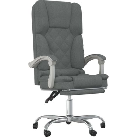 Maison Exclusive - Sedia da Ufficio Massaggio Reclinabile Grigio Scuro in Tessuto