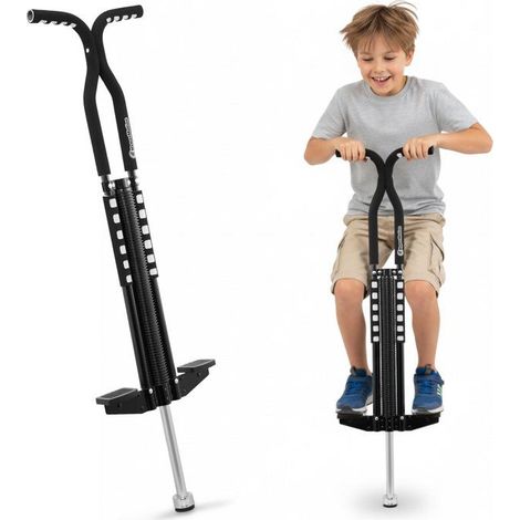 Bastone saltatore a molla in acciaio nero - HyperMotion - HYP53 Jumper B - Maniglie ergonomiche in schiuma (1/5)