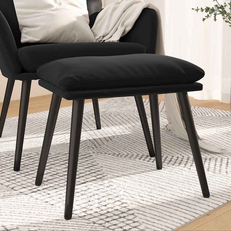 vidaXL Reposapiés de terciopelo negro 45x29,5x35 cm (1/5)