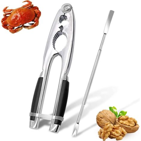 Nut Cracker with Non-Slip Handle, Heavy-Duty Nut Cracker Tools for Nuts, Hazelnuts, Pecans, and Seafood (1/5)