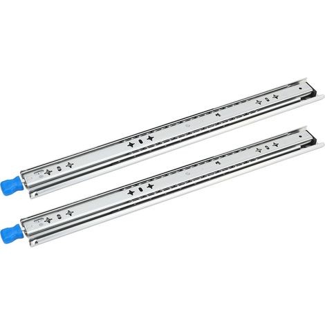 1 paire glissières et rails de tiroir 12 pouces à verrouillage auto largeur 53 mm 3 sections renforcés pour étagères armoires camping-cars camions (1/5)