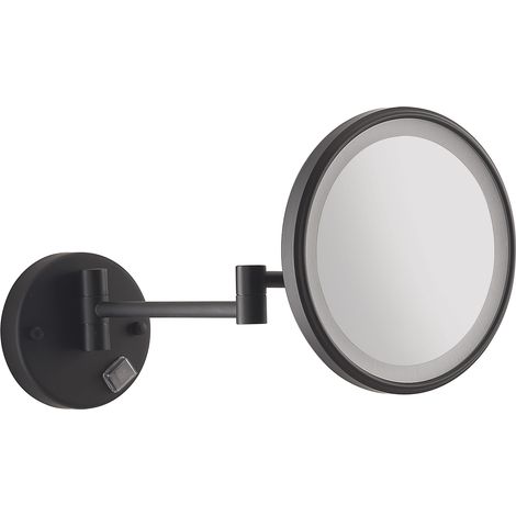 GEDY EVA specchio ingranditore tondo 5x con led nero opaco codice prod: 000021171400000