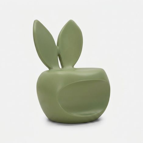 Sedia Bunny Verde in Polietilene CM 57x55x79 - Sedia Moderna da Interno ed Esterno dal Design Originale e Creativo - Collezione Bunny (1/4)