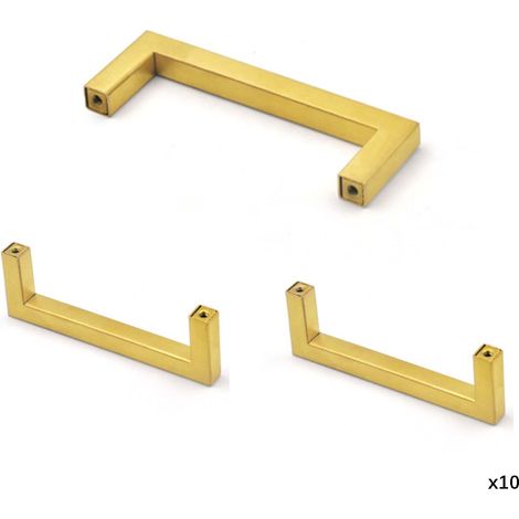 Ensemble de 10 poignées d'armoires de cuisine, poignées de meubles, poignées de tiroir, poignées de porte de placard, acier inoxydable doré, centres de 192 mm TONCHEAN