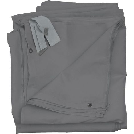 [NUNCA USADO] Juego de 4 paredes laterales para pérgola Cádiz, recambio pared lateral pabellón 4x3m, poliéster, gris
