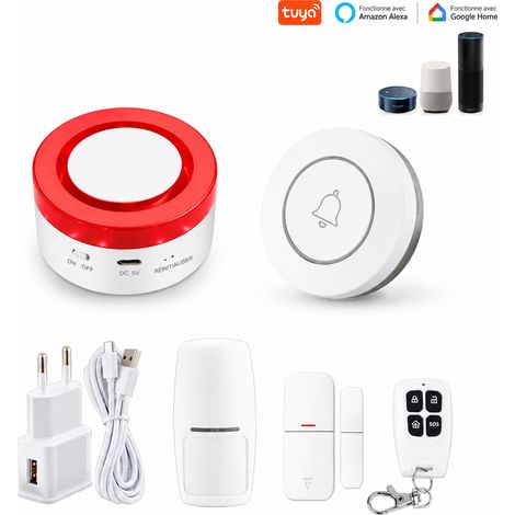 Alarme WiFi 3-en-1 Passerelle Intelligente Sirène Sonore et Lumineuse Sécurité Maison Bureau 140 g – Livraison gratuite (1/5)
