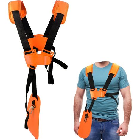 Bandoulière, double bandoulière, coupe-bordures, débroussailleuse, coupe-bordures, coupe-bordures, (orange) (1/5)