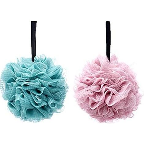pair 2 pcs Bain Douche Éponge éponges de bain exfoliantes,Fleurs de Bain Éponge de Douche aux hommes et aux femmes pour exfolier-Fei Yu (1/2)