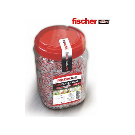 Tacos Duopower Plástico Ø6x30mm Para Tornillo 35-5mm Paquete 750 Fischer