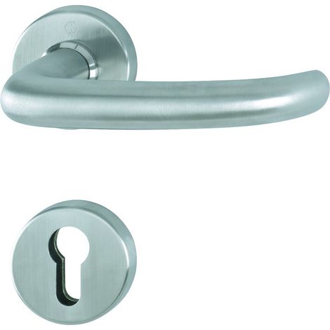 HOPPE® Drücker-Halbgarnitur mit Rosetten San Francisco E1301Z/42/42S, Edelstahl, 10818455 (1/2)