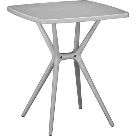 Tavolo Quadrato da Giardino 70x70 cm in Polistirene Grigio
