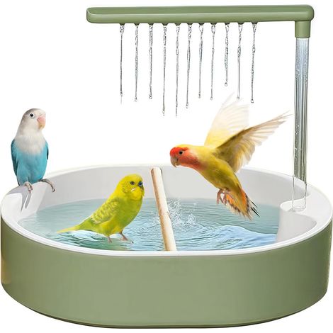 Douche Oiseau,pour Perruche - Fontaine Bassin Eau pour Lovebird Cockatiel Cockatoo Conure Expérience Baignade