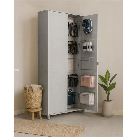 Exagonshop Capri scarpiera 84x30 con mensole e griglia