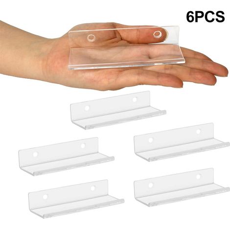 Support Mural Pour Disque Vinyle - Acrylique Transparent - 10 x 35 x 2 cm - Convient LP Standard - Lot de 6 (1/5)