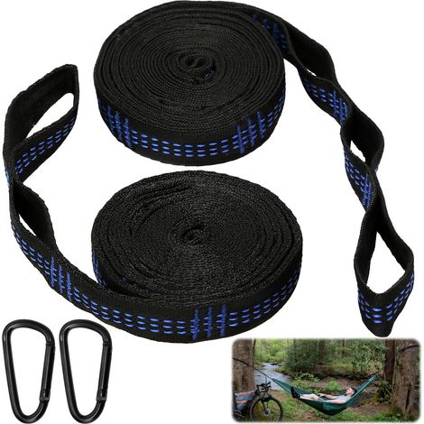 Lot de 2 Sangles pour Hamac, Sangles de Hamac Réglables pour Arbre, Sangle de Balançoire avec Mousquetons Robustes pour Camping et Usage Extérieur (1/5)