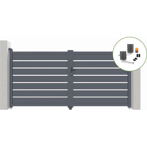 Portail battant électrique VOGEL 300x140cm + Motorisation BUNKER B500 (1/4)