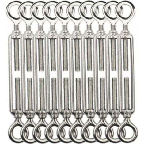 [JAMAIS UTILISÉ] Tendeur de câble M5, Tendeur de câble en acier inoxydable 304 pour corde à linge, cintre, câble de corps -10 pcs. (1/4)