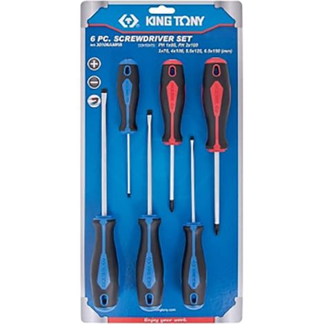 KING TONY - Jeu de 6 tournevis à fente et Phillips