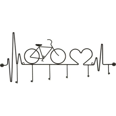Appendiabiti da muro design Bicicletta in metallo nero (1/5)