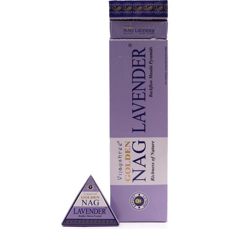 42g Jumbo Golden Nag - Cônes d'encens à reflux de lavande- Vendu par 1 (1/4)