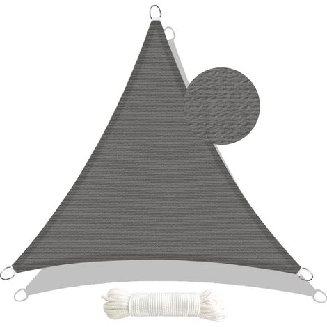 YMYNY Brand - Umi Voile d'ombrage Triangulaire HDPE 3x3x3m Toile Ombrage Anti 95% UV pour Terrasses Jardin - Anthracite (1/5)