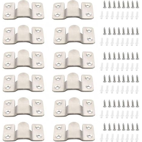 12 Pièces Support de Montage Dissimulé, Connecteur de Meubles de Canapé, Boucle Quincaillerie Murale en Acier Inoxydable pour le Bureau à Domicile Photo Peinture Affichage Galerie D'art Support Mural (1/5)