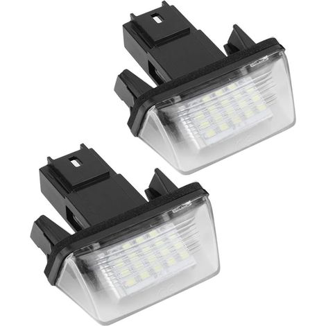 Number Plate Light Plaque d'immatriculation lumière LED 2 pièces 18 LED Gauche Droite Lampe de Plaque d'immatriculation de Voiture pour C3 C4 pour (1/5)