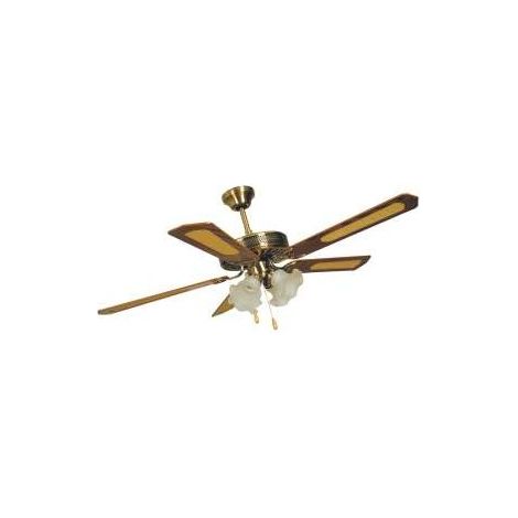 Ventilatore Da Soffitto 132 Cm 5 Pale 4 Lampade In Vetro ( VINCO cod. 70900 ) (1/5)