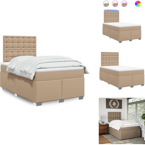 Sommier à lattes de lit matelas cappuccino 120x190cm similicuir - Sommier À Lattes De Lit - Sommiers À Lattes De Lit - Lit - Meuble De Chambre À Coucher (1/5)