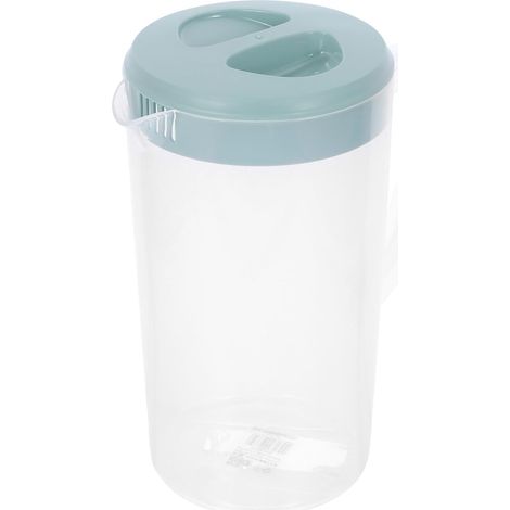 Gobelet en plastique bleu avec couvercle et graduation, verre pour jus et boissons chaudes, adapté au réfrigérateur (1/5)