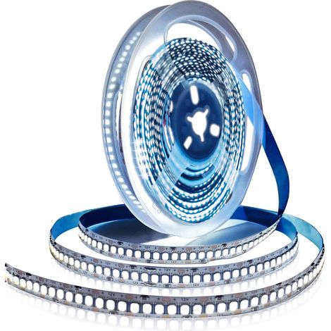 Ruban LED 12V, Bande Blanc 6000K 5M 2835 IP20 240 LEDs/M, Total 1200 LEDs Bande Lumineuse Super Brillante Néon Lumières de Bande pour Chambre, Décoration de Cuisine (1/5)