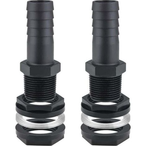 2PCS Trop Plein Cuve, 25mm Passe Paroi Cuve raccord Male Leakproof Hose pour Citernes Raccord Rcuprateur eau de Pluie de Pluie Passages Mit Joints (1/5)