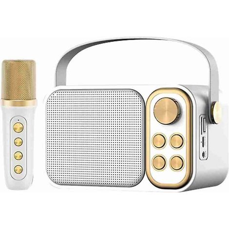 Enceinte caisson de basses karaoké rétro MDUG avec microphone - Bluetooth intégré - 10 W (1/2)