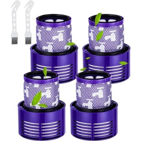 4 Filtres pour Dyson V10 Cyclone V10 SV12 Series avec 2 Brosses pour Aspirateur V10 Absolute V10 Animal V10 Total Clean Lavables (1/4)